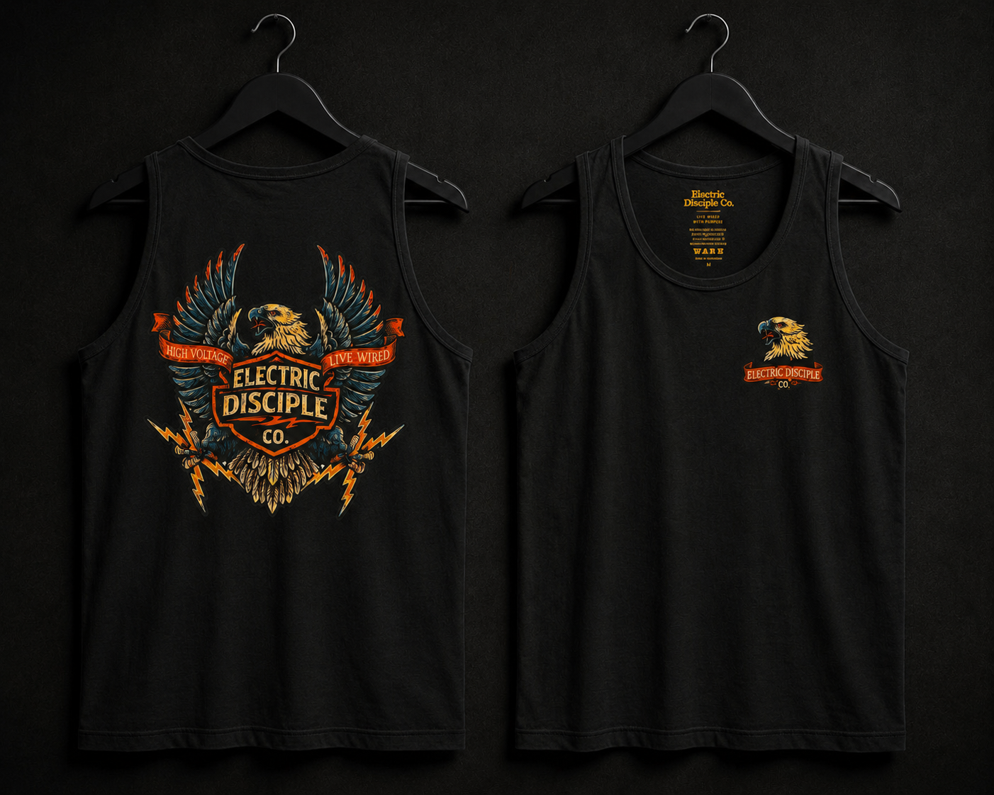 HIGH VOLTAGE LIVE WIRED BLACK TANK TOP