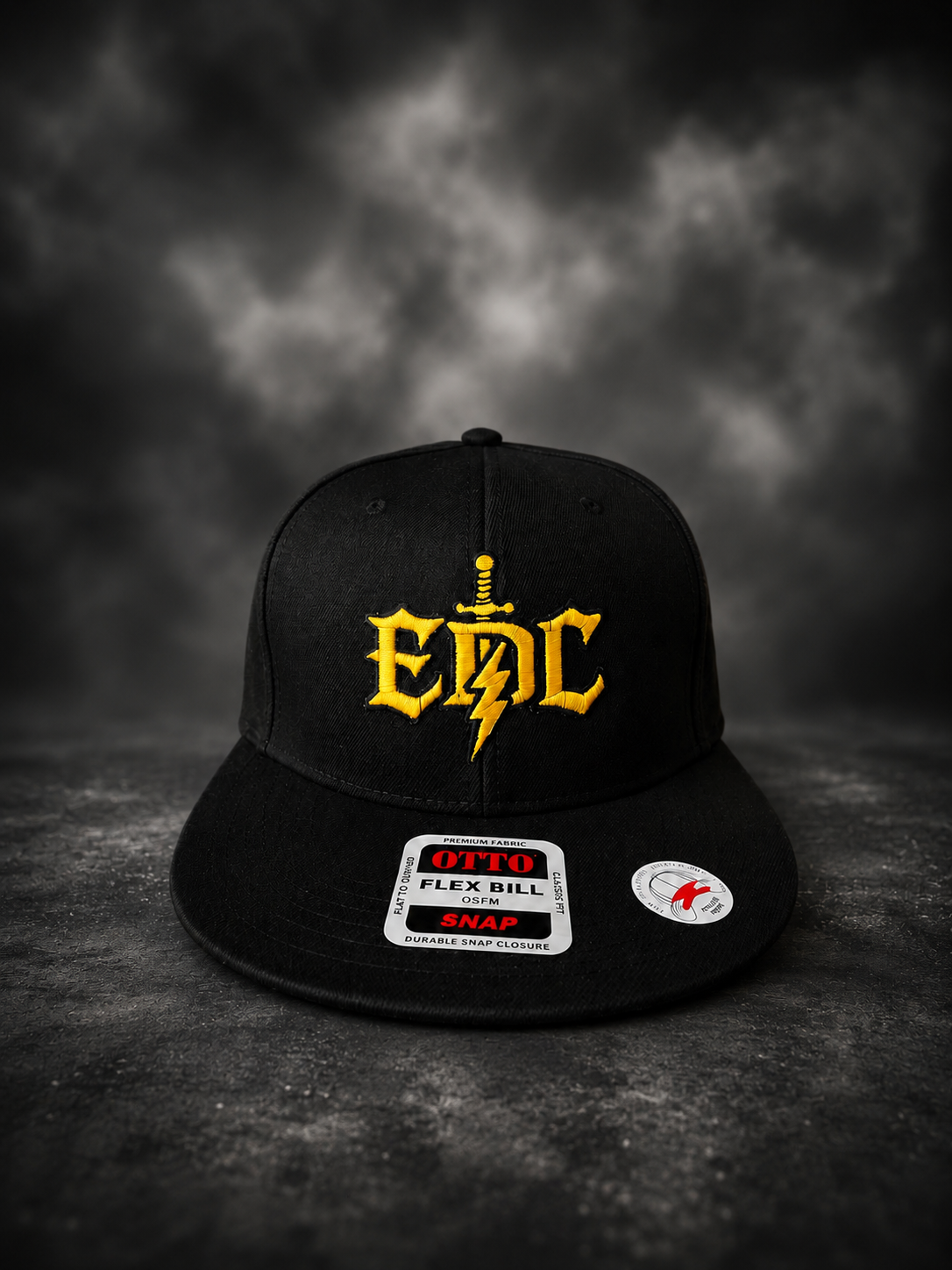 DAGGERED ELECTRIC DISCIPLE GOLD ON BLACK