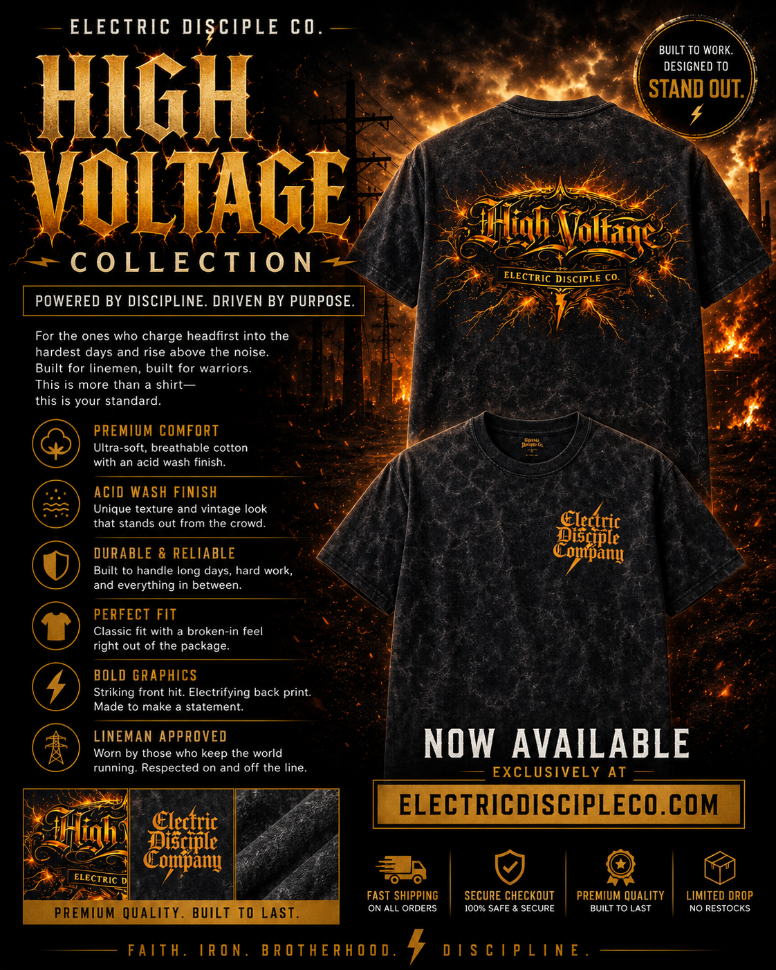 High Voltage Tee Acid Wash